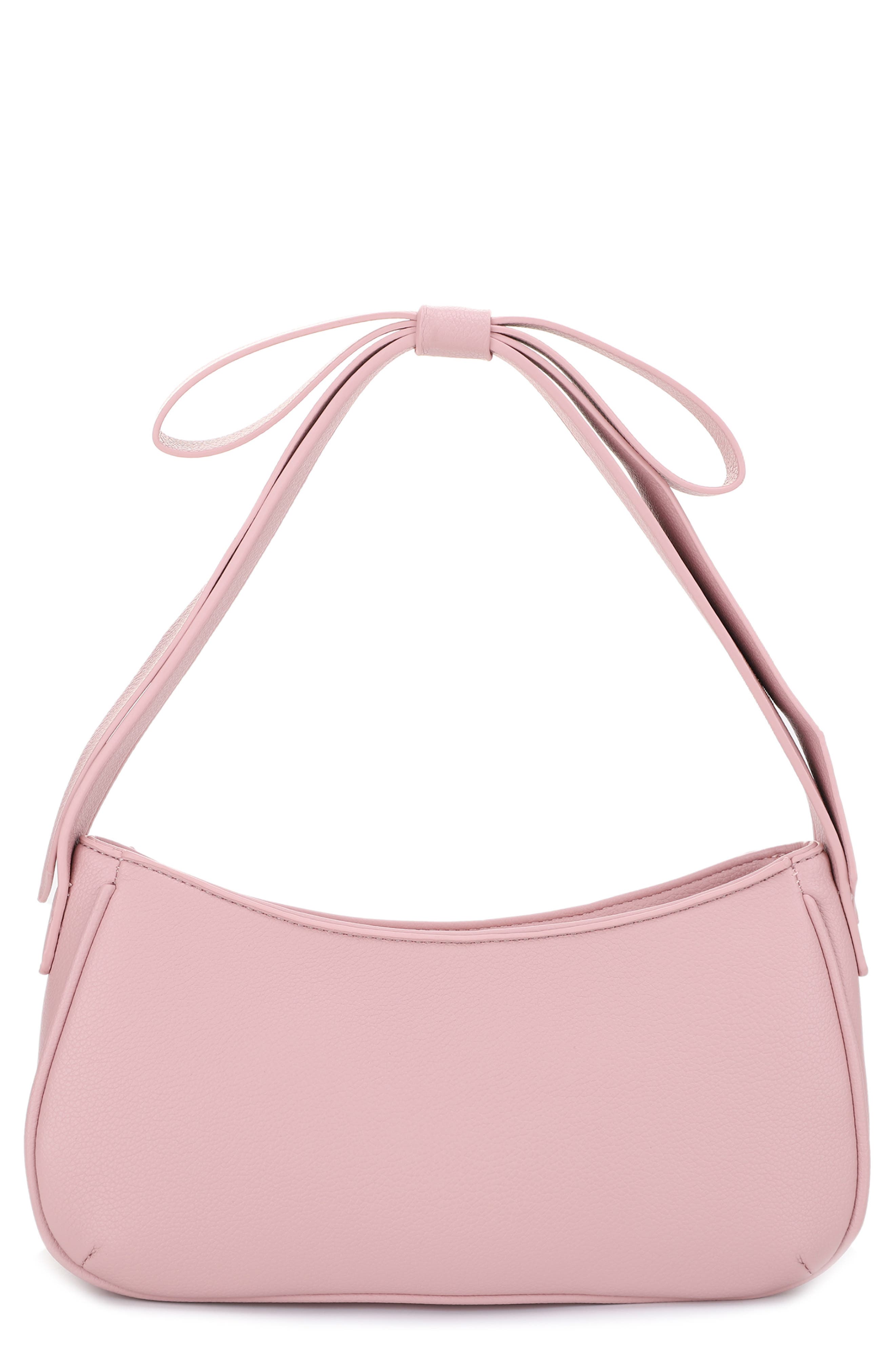 Mali + Lili Marissa Bow Recycled Vegan Leather Shoulder Bag in Blush 