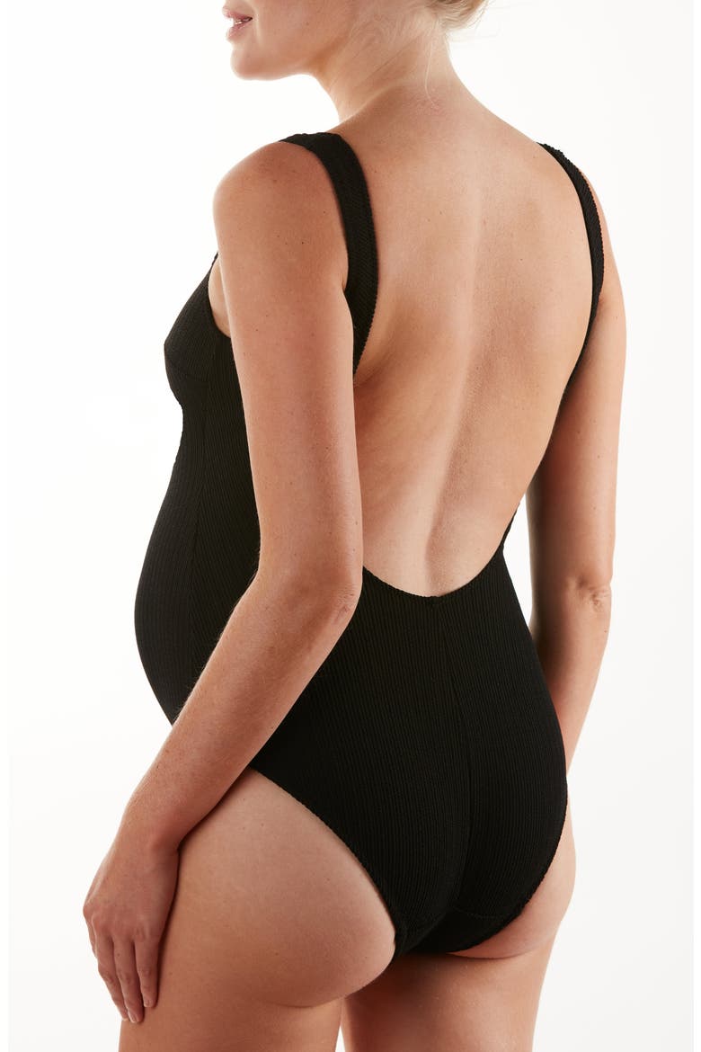 Bayside One-Piece Maternity Swimsuit, Alternate, color, BLACK