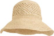 Bruno Magli Straw Crochet Packable Floppy Hat