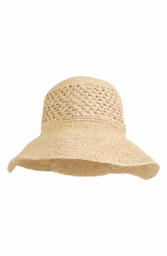 Straw Crochet Packable Floppy Hat