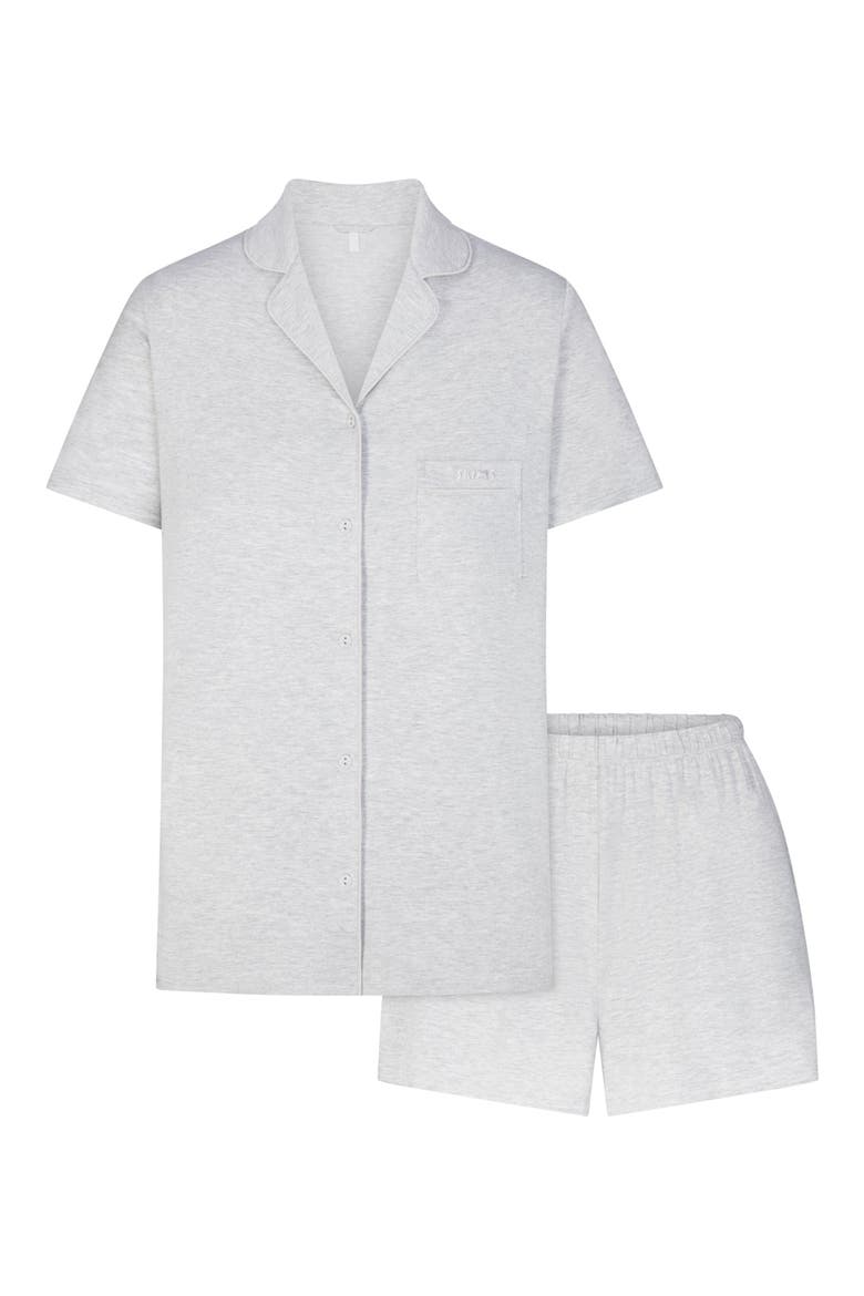 Sleep Short Pajamas, Alternate, color, LIGHT HEATHER GREY