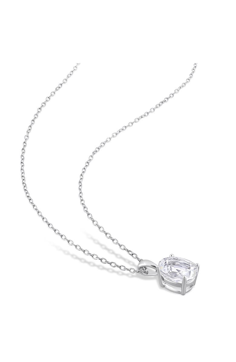 Julianna B. White Topaz Oval Solitaire Necklace, Alternate, color, Sterling Silver