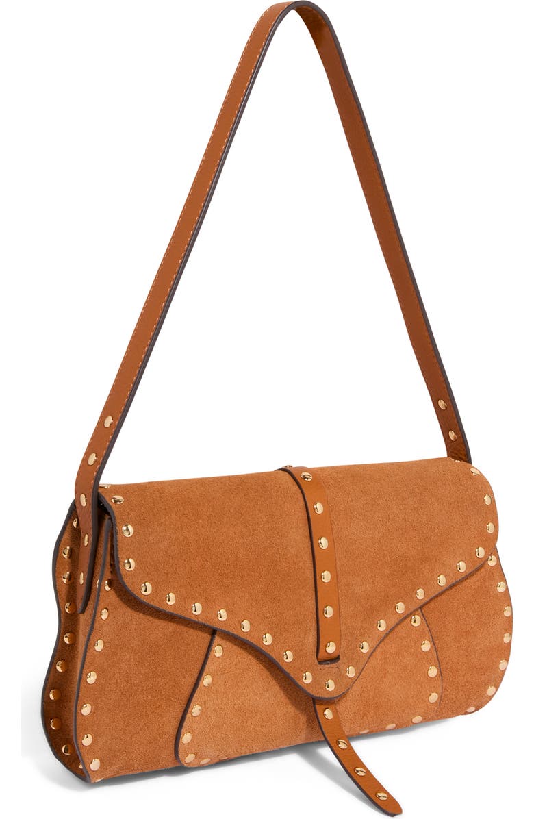 AIMEE Armour Leather Baguette Shoulder Bag, Alternate, color, Rustic Caramel Suede