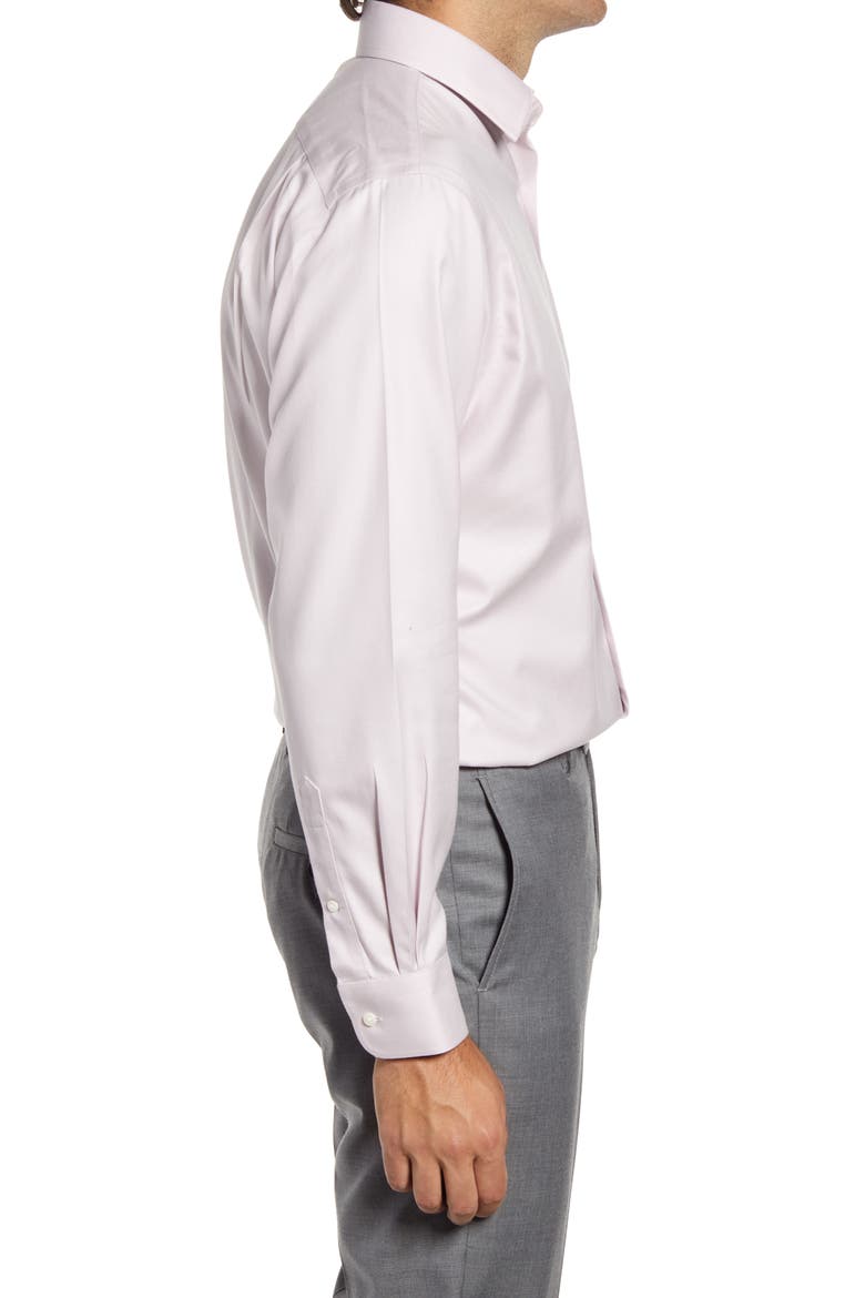 Traditional Fit Non-Iron Solid Stretch Dress Shirt, Alternate, color, PURPLE HUSH