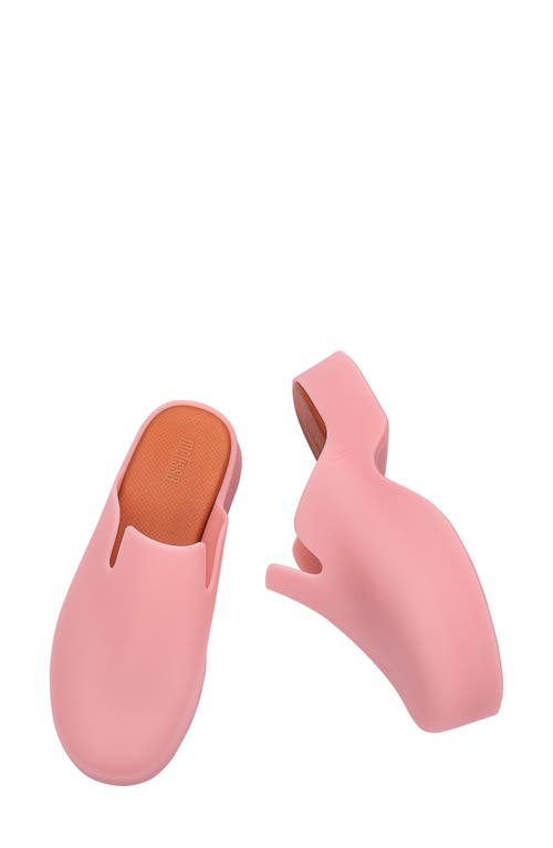 Melissa Zoe Water Resistant Platform Clog In Pink/orange