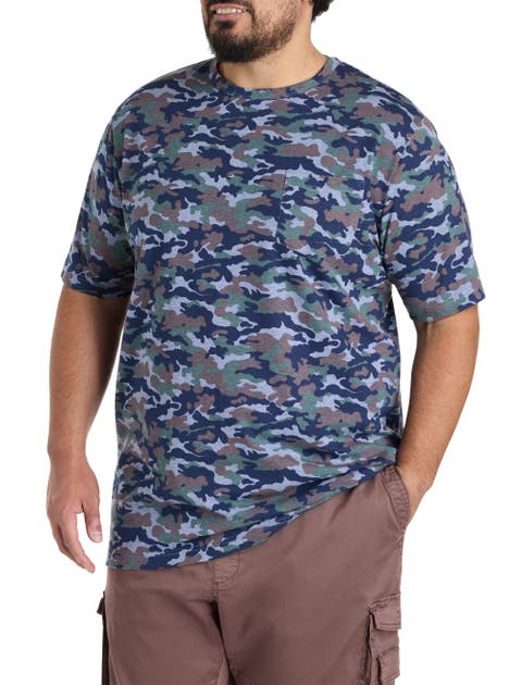 Big & Tall Moisture-Wicking Printed Pocket T-Shirt