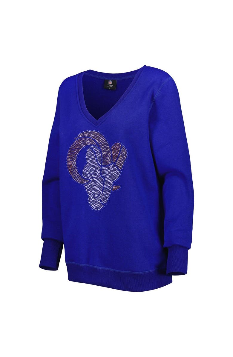 CUCE Women's Cuce Royal Los Angeles Rams Deep V-Neck Pullover Sweatshirt, Alternate, color,