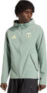 adidas Men's adidas Light Green Portland Timbers Tiro Travel Full-Zip Hooded Windbreaker