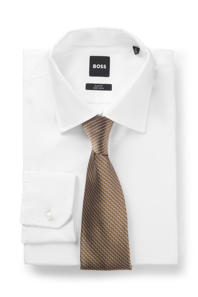 Textured Silk Jacquard Tie, Alternate, color, MEDIUM BEIGE