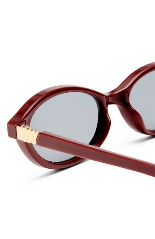 Le Specs Duskfall 55mm Oval Sunglasses In Burgundy