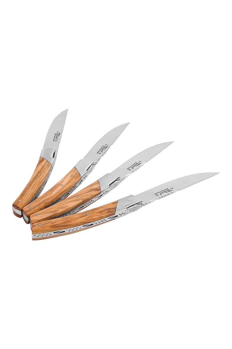 Set of 4 Pirou Castle Steak Knives, Alternate, color, WOOD