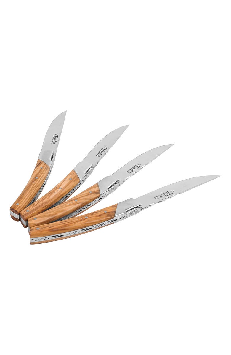 Goyon-Chazeau Set of 4 Pirou Castle Steak Knives, Alternate, color, Wood