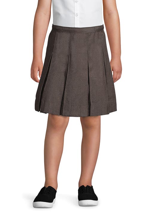 School Uniform Girls Solid Box Pleat Skirt Top of Knee