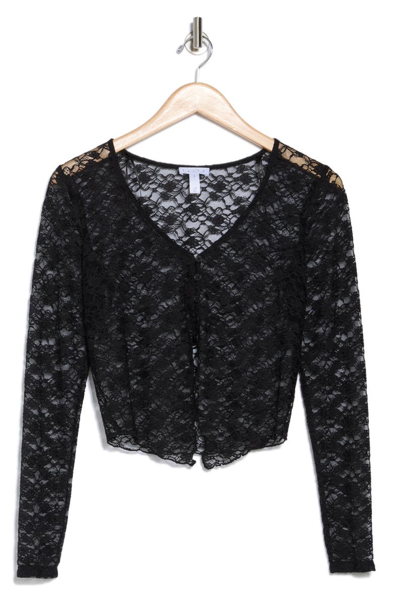 Leith Lace Cardigan, Alternate, color, Black
