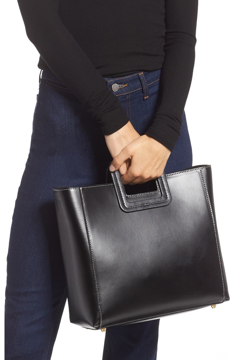 STAUD Shirley Calfskin Leather Handbag, Alternate, color,