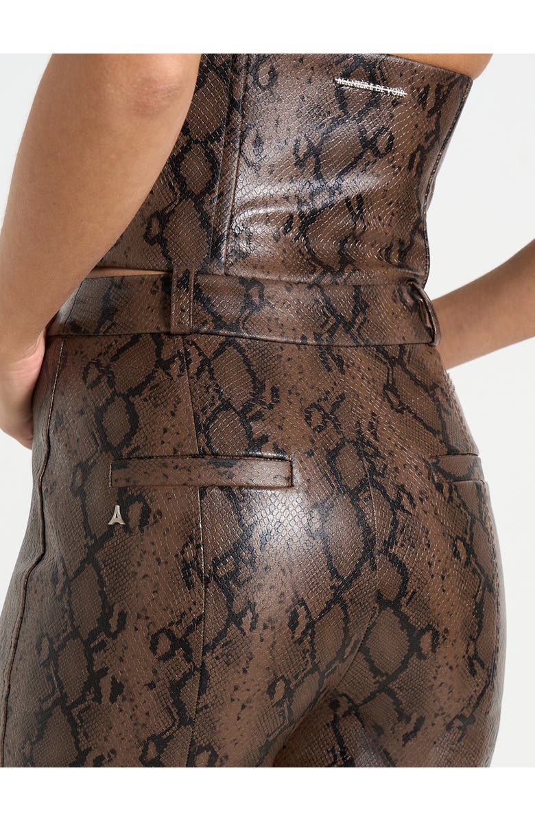 Manière De Voir Lucia Python Straight Leg Trousers, Alternate, color, Brown