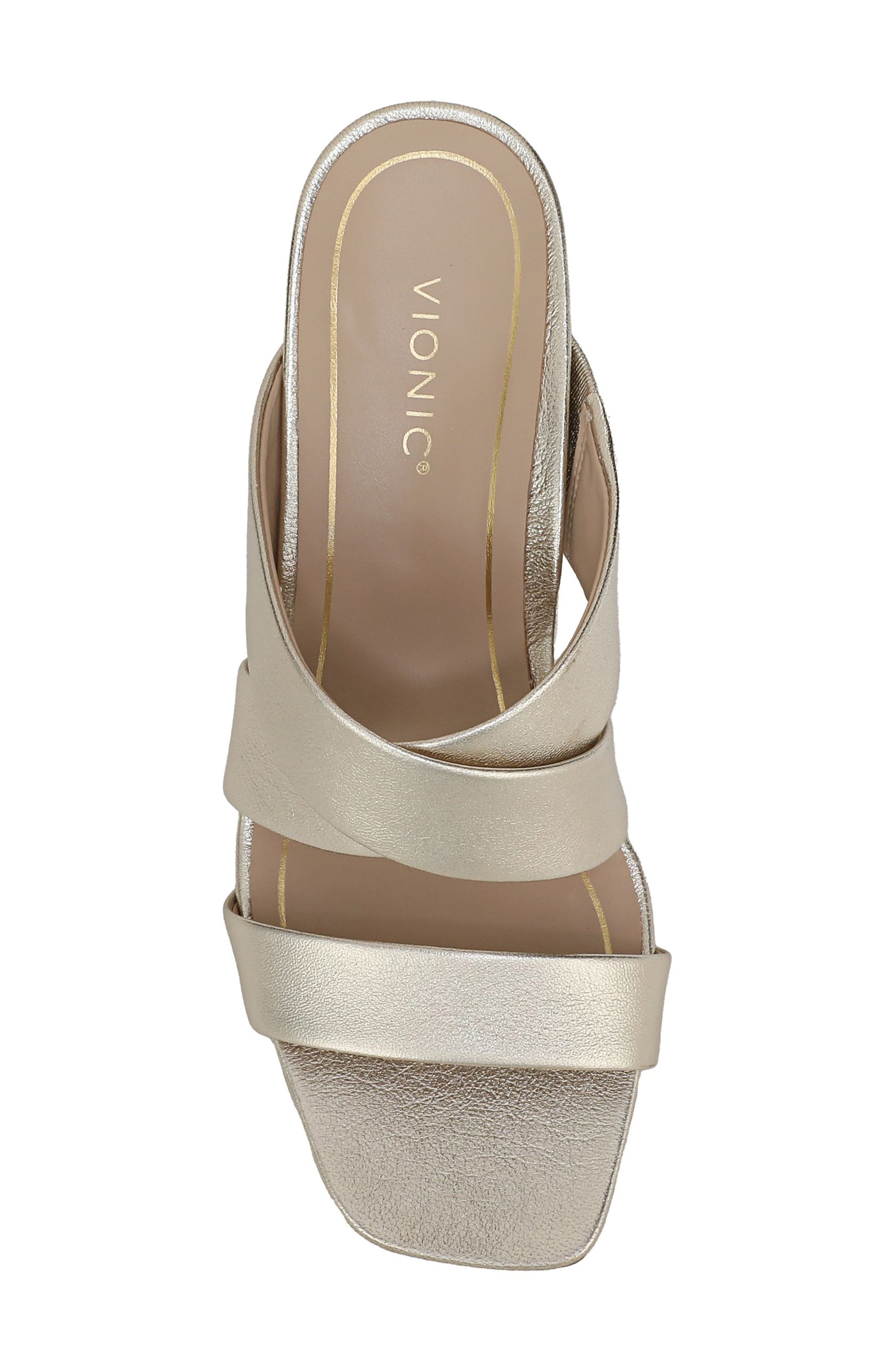 Merlot Slide Sandal, Alternate, color, SOFT GOLD