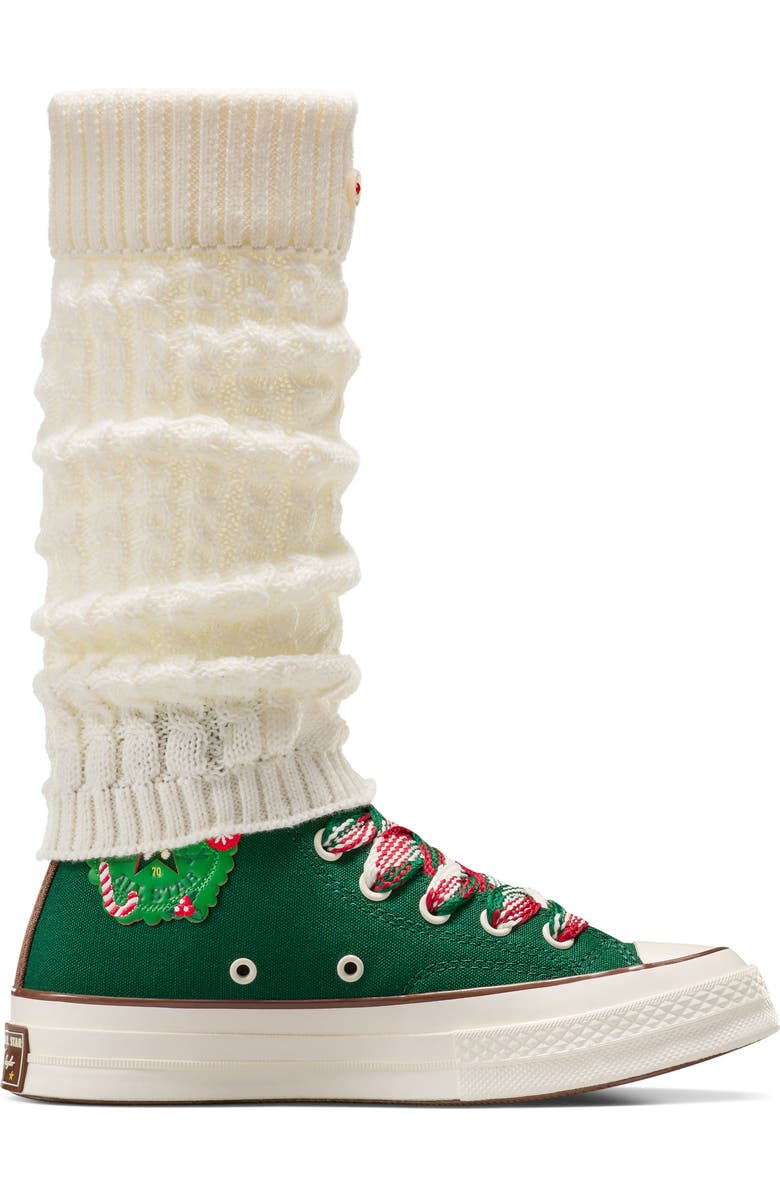 Converse Gender Inclusive Chuck 70 X-Mas Gingerbread Sneaker & Leg Warmers Set, Alternate, color,