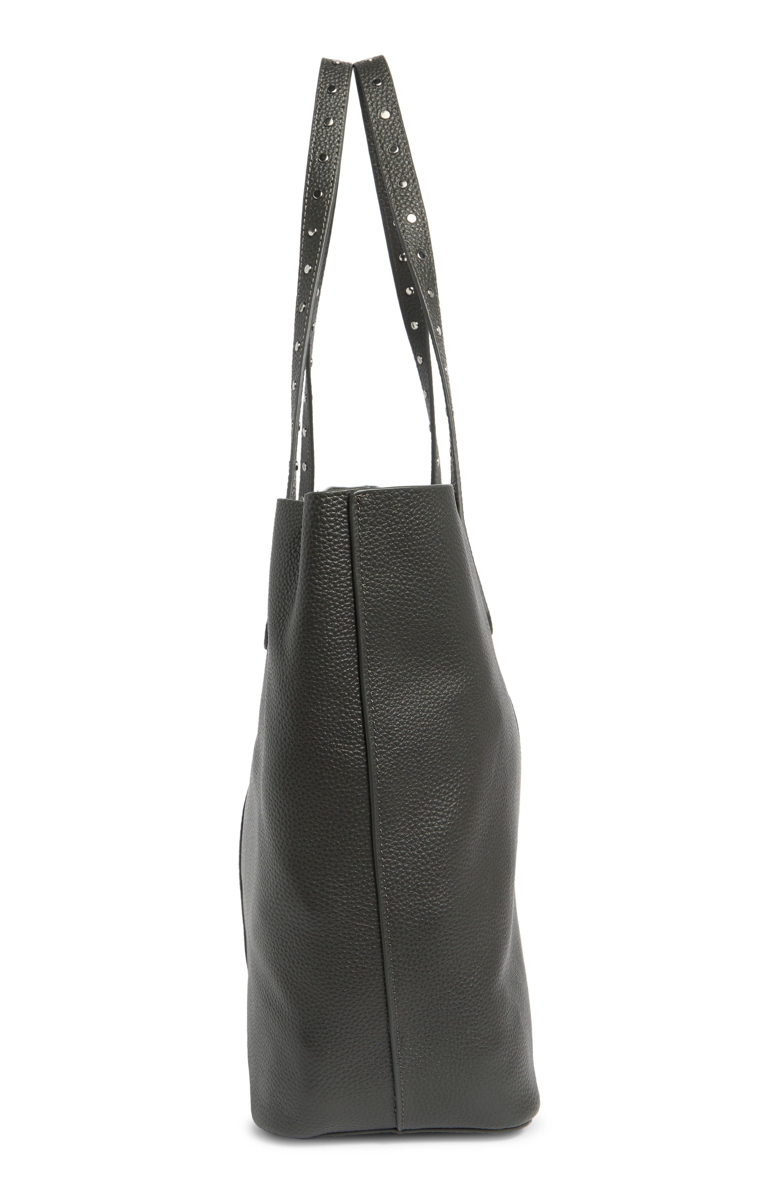 Rebecca Minkoff Stud Pebbled Leather Tote Bag, Alternate, color, Shadow