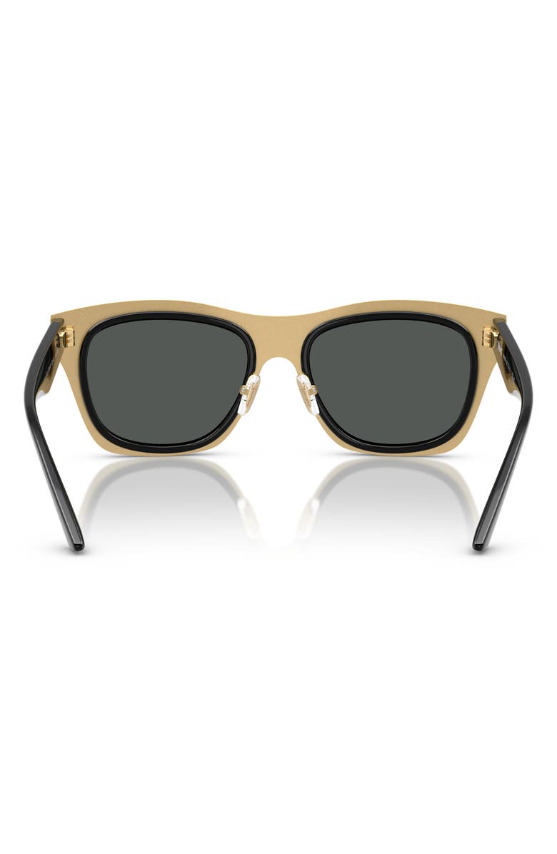 Versace 53mm Rectangular Sunglasses, Alternate, color, Black