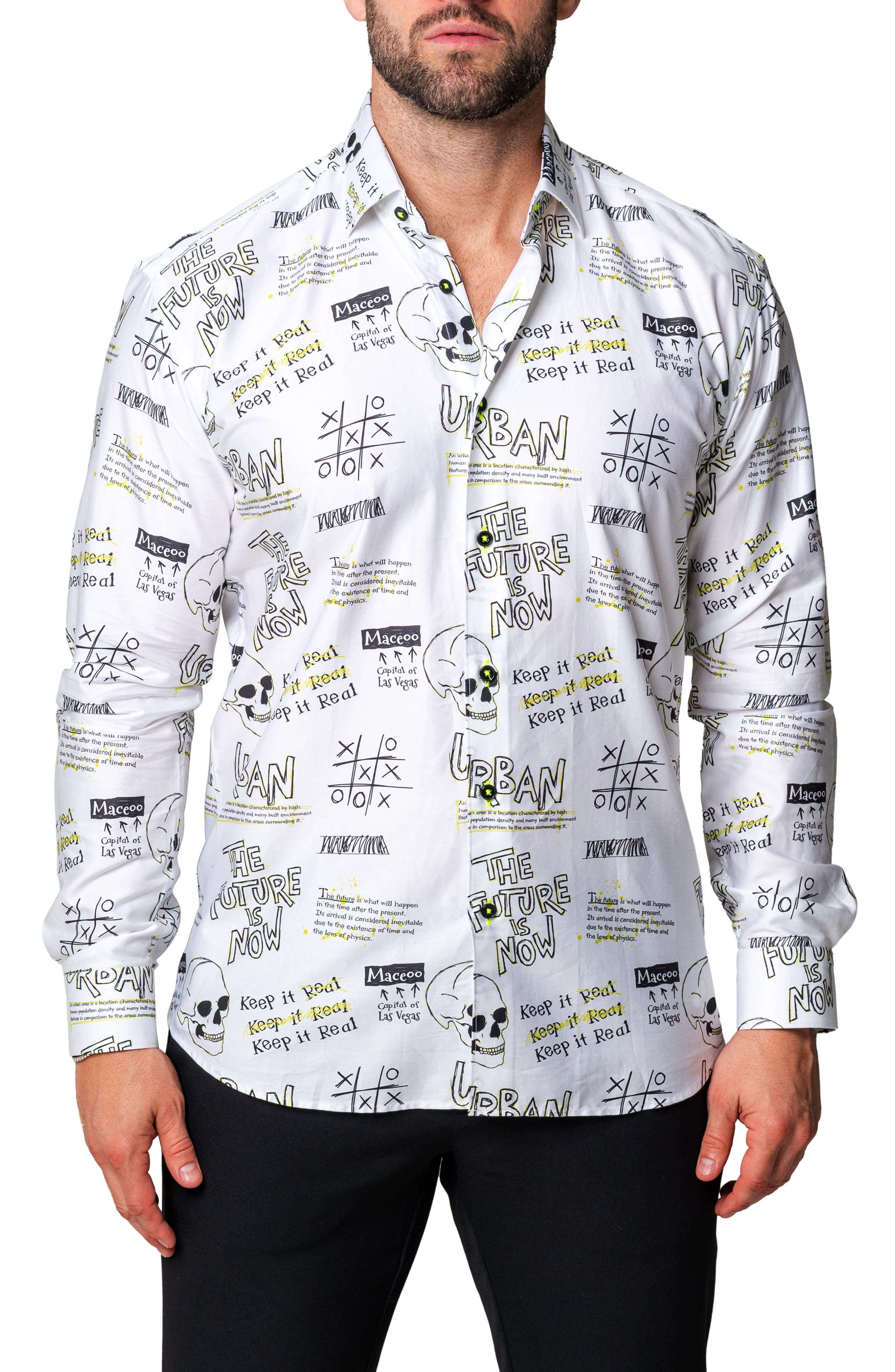 Maceoo Fibonacci Urban Contemporary Fit Button-Up Shirt