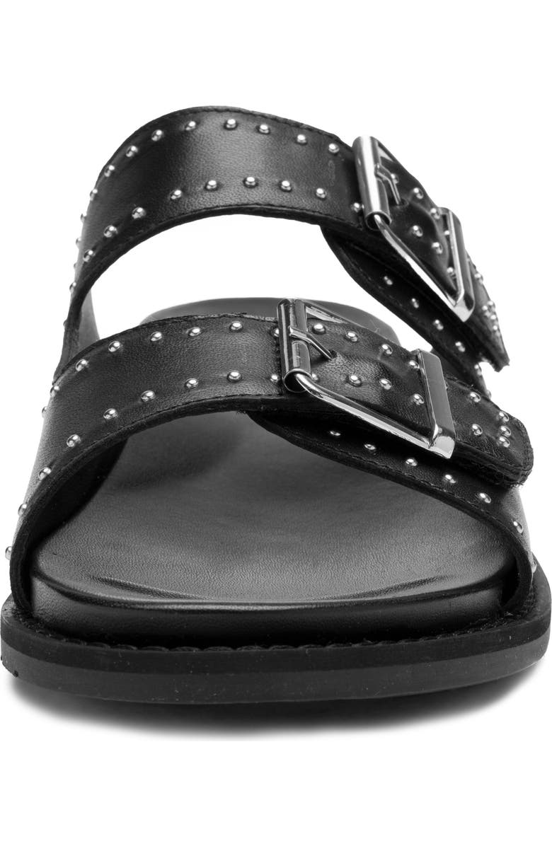ara Elm Studded Buckle Strap Slide Sandal, Alternate, color, Black