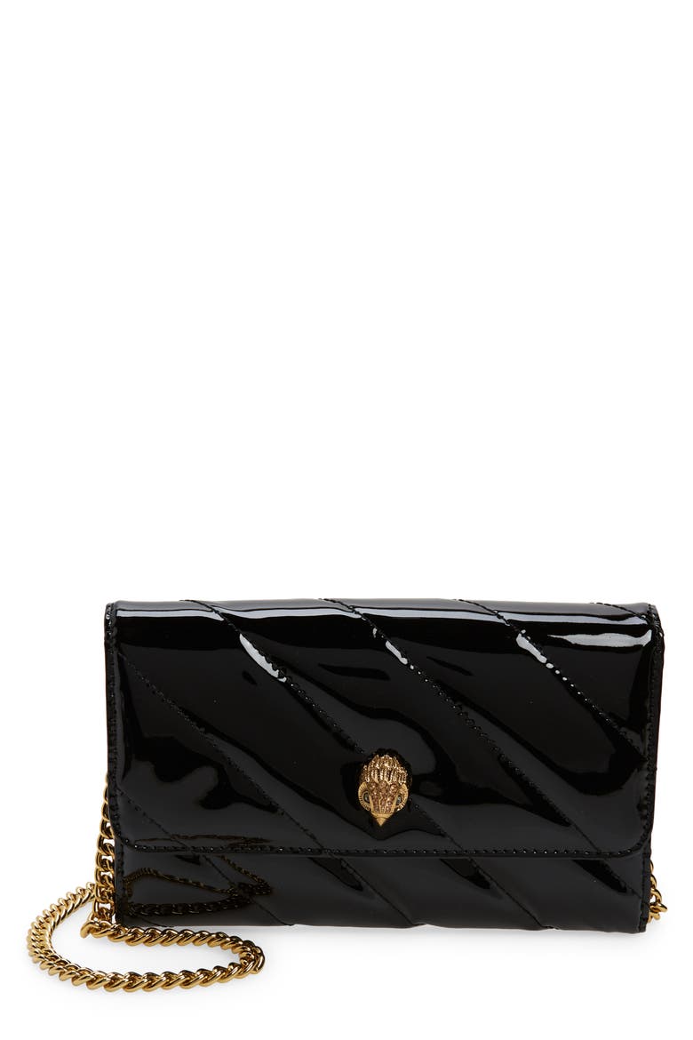 Soho Leather Wallet on a Chain, Main, color, BLACK