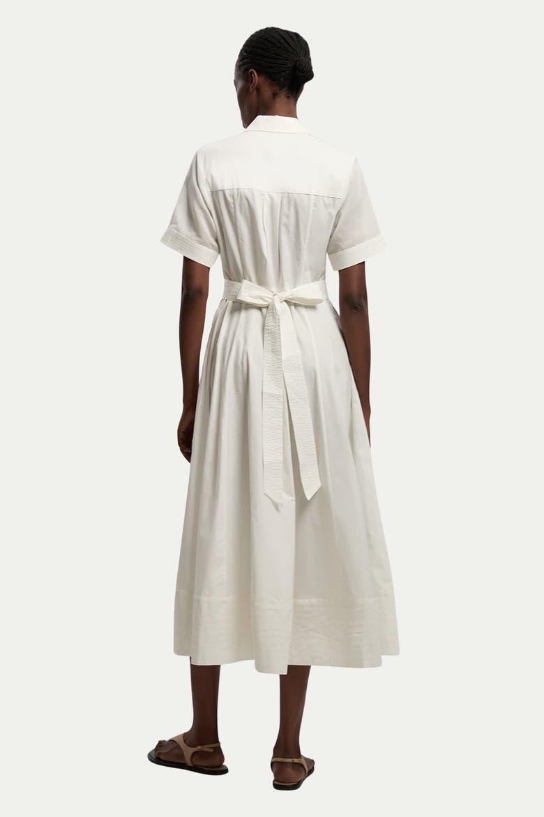 Utility Short Sleeve Organdie Midi Dress, Alternate, color, Ivory