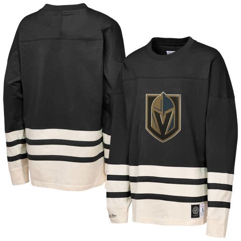 Youth Mitchell & Ness  Black Vegas Golden Knights Chainstitch Heavyweight Long Sleeve Top