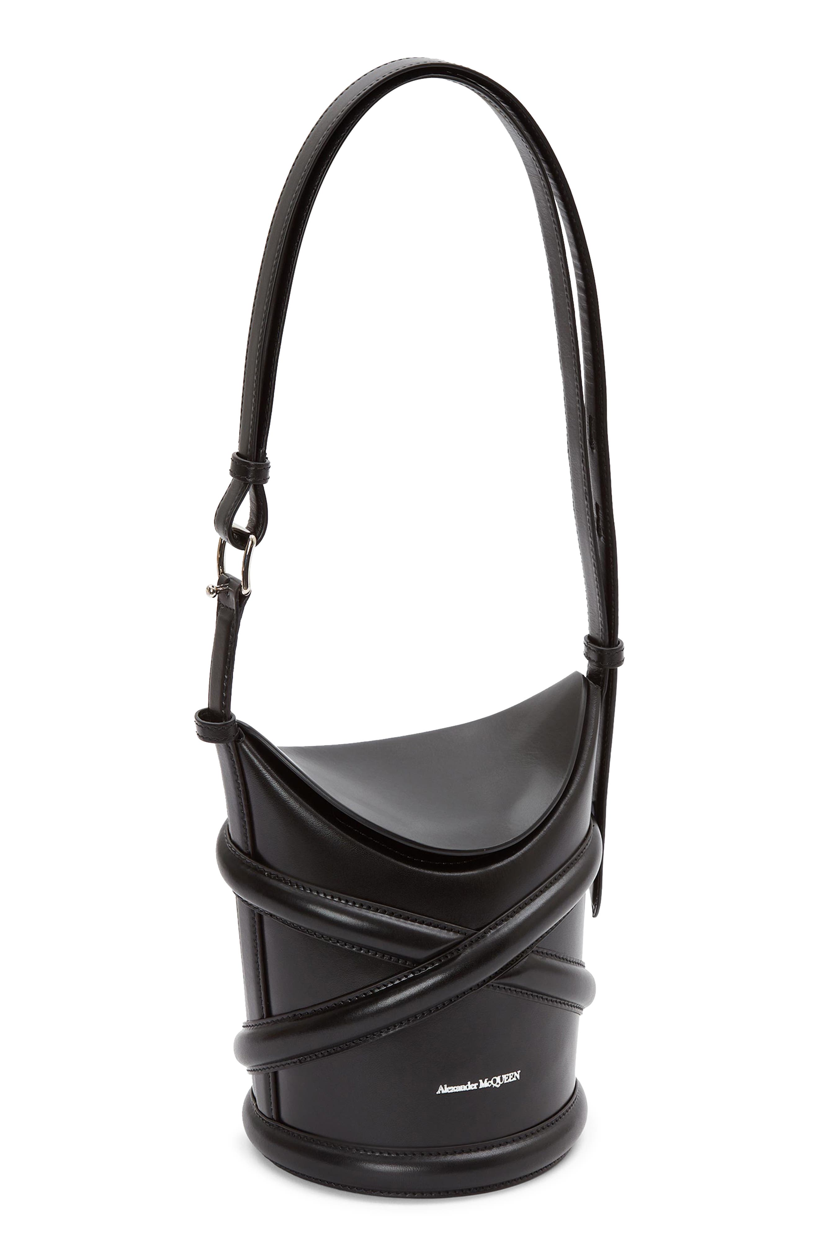 McQueen Alexander McQueen The Curve Small Leather Shoulder Bag, Alternate, color, 