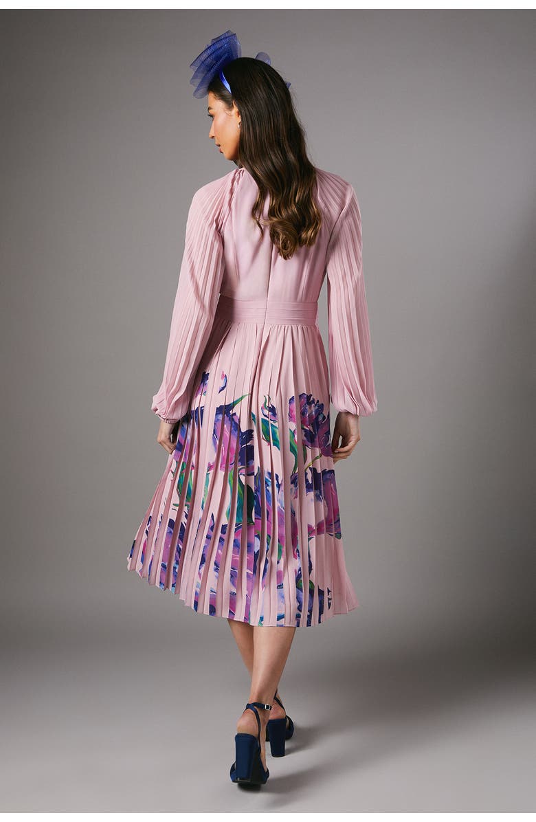 Coast Placement Print Pleat Dress, Alternate, color, Pink