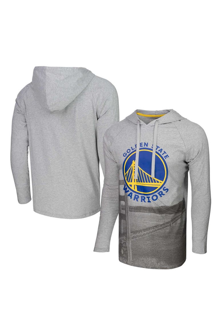 Men's Stadium Essentials Heather Gray Golden State Warriors Atrium Raglan Long Sleeve Hoodie T-Shirt, Alternate, color, Heather Gray
