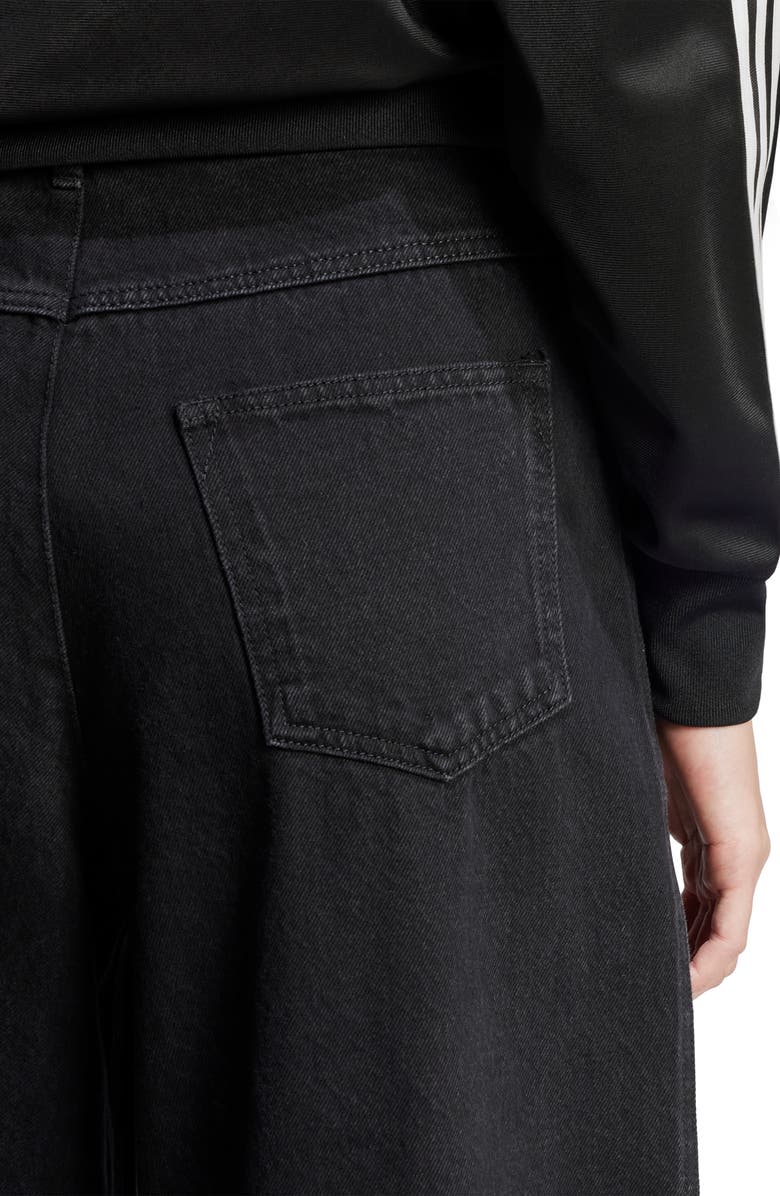 adidas Originals 3-Stripes High Waist Convertible Jeans, Alternate, color, 