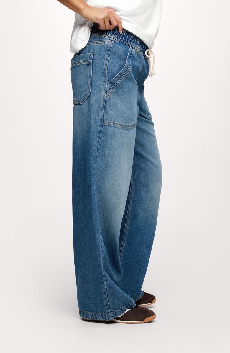 nuuds Wide Leg Drawstring Jeans, Alternate, color, Athens Wash