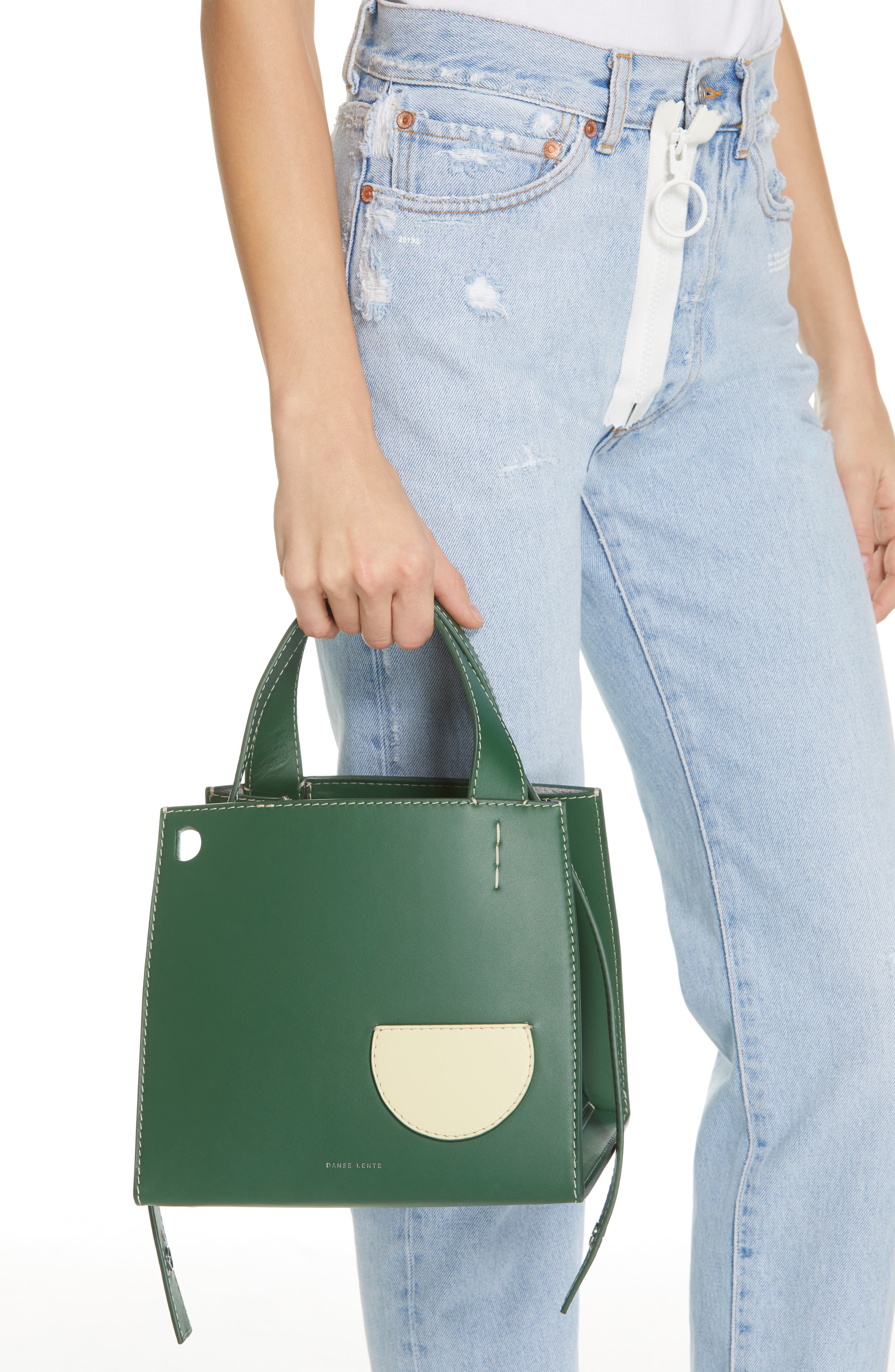 Danse Lente Margot Leather & Genuine Shearling Tote Bag, Alternate, color, 