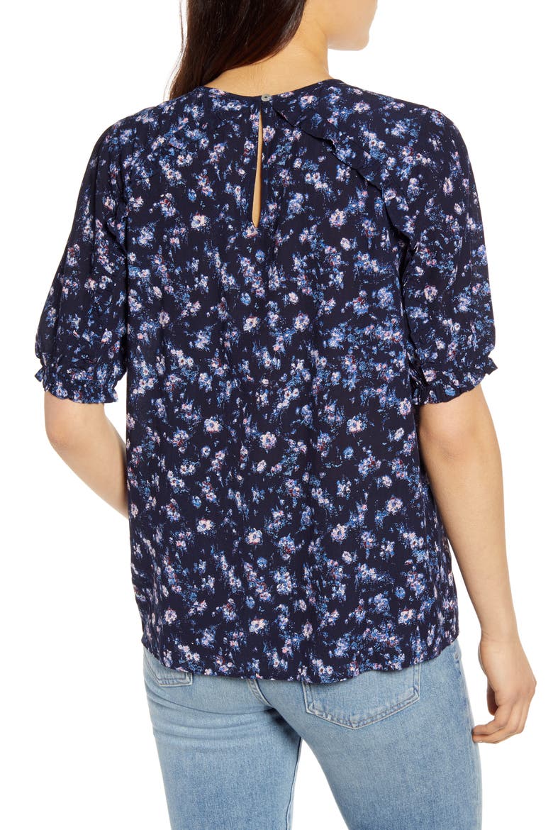 Lauren Ruffle Top, Alternate, color, NAVY MULTI