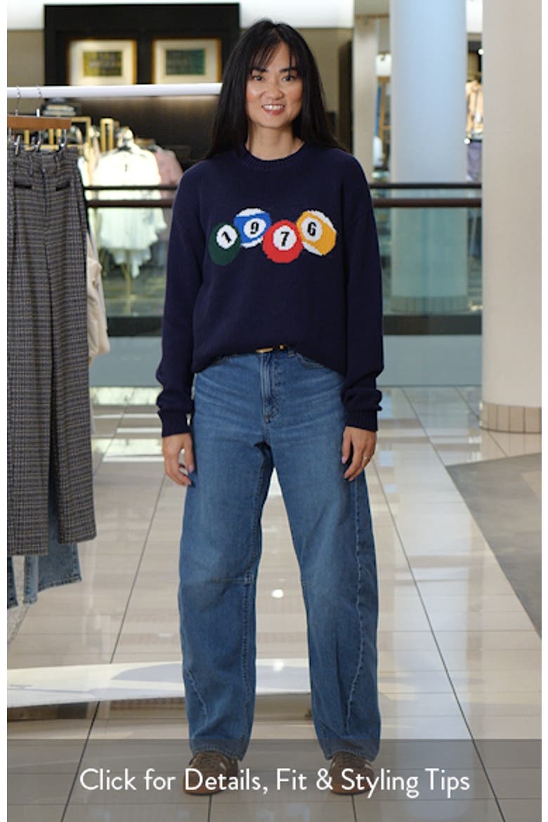 1976 Billiards Cotton Graphic Crewneck Sweater video