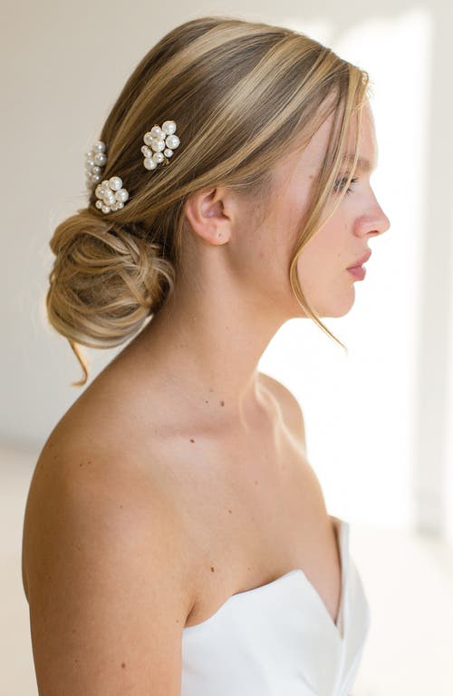 Brides And Hairpins Brides & Hairpins Ataya Comb Set Of 3 In Gold