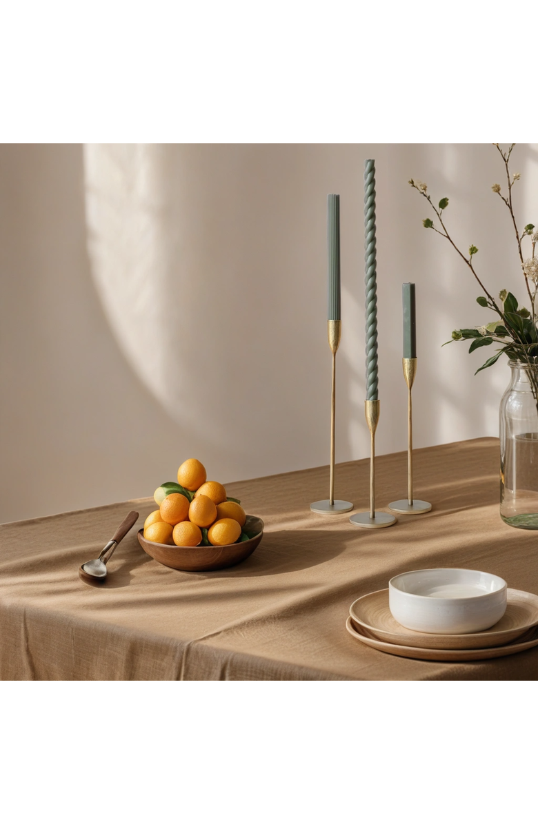 CG Hunter Handcrafted Antique Brass Candlesticks, Alternate, color, Brass