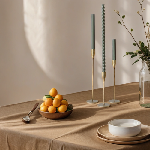 Cg Hunter Handcrafted Antique Brass Candlesticks In Gold