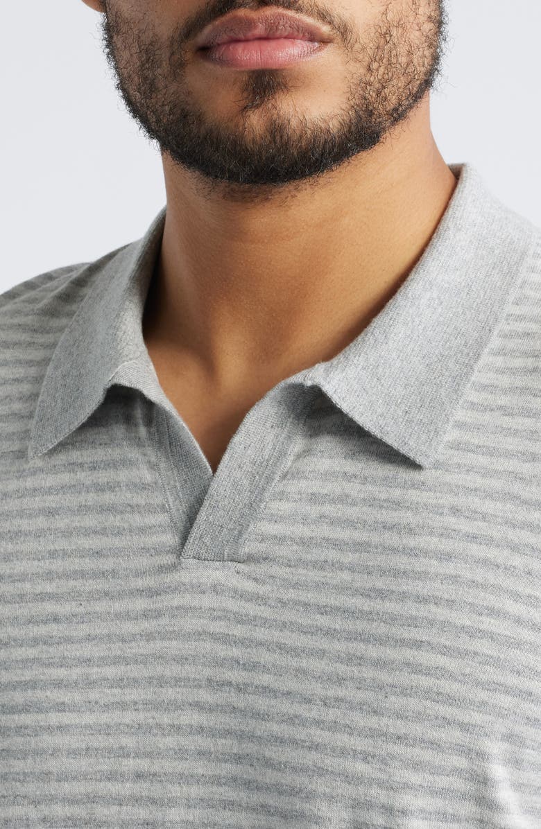 Rails Hayden Stripe Johnny Collar Polo, Alternate, color, Heather Grey Stripe