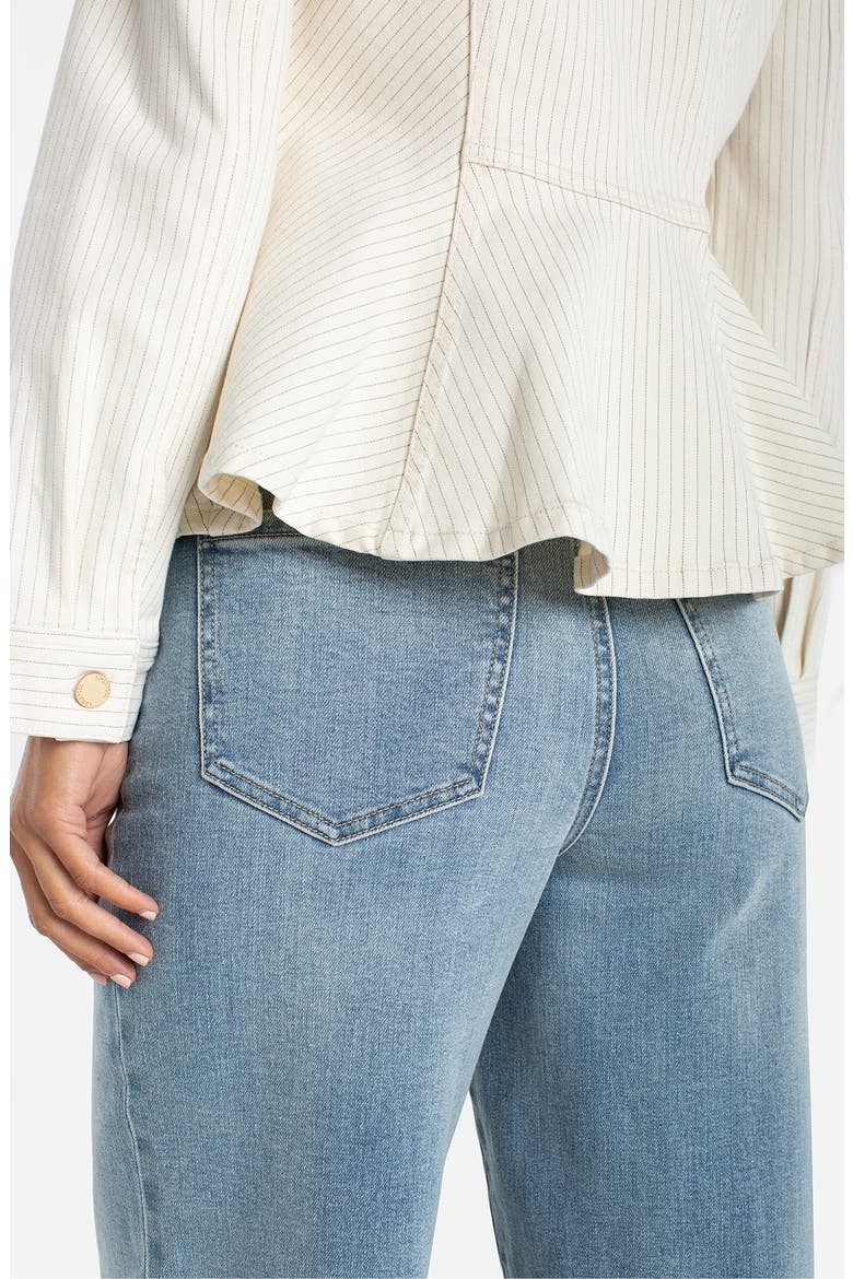 Stripe Fit & Flare Denim Trucker Jacket, Alternate, color, NAUTICAL STRIPE
