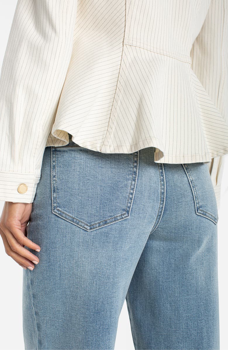 Liverpool Stripe Fit & Flare Denim Trucker Jacket, Alternate, color,