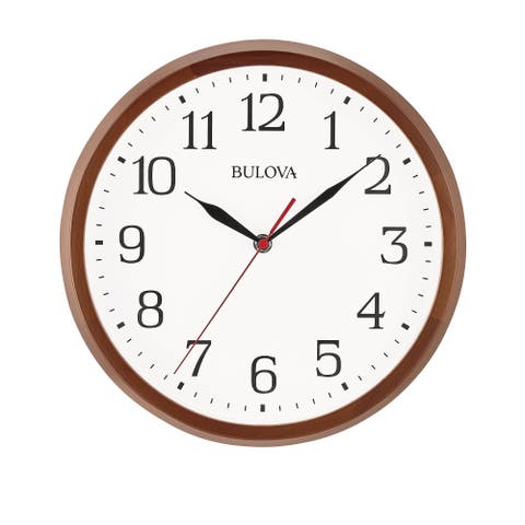 Warm Walnut Finish Wall 12" Diameter Wall Clock