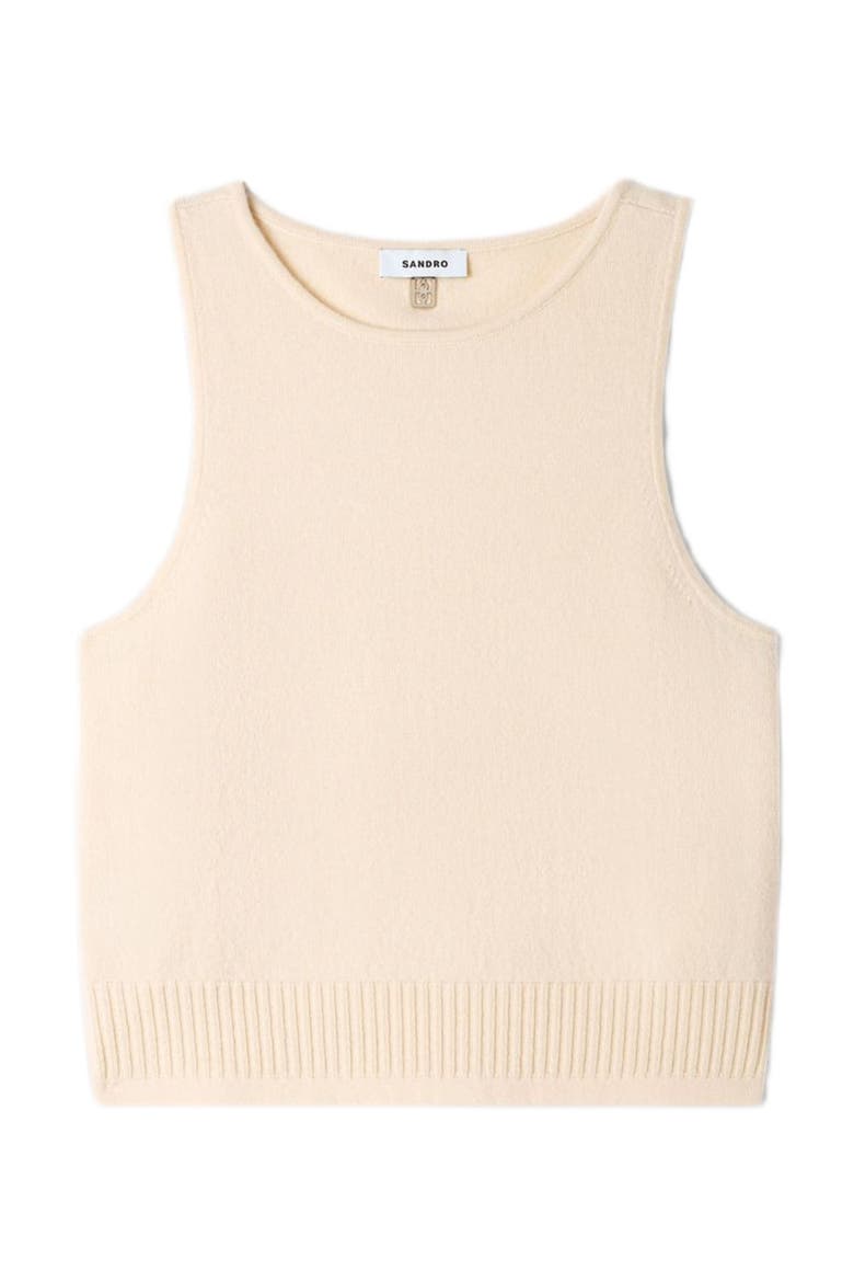 Sleeveless fine knit vest, Alternate, color, Vanilla