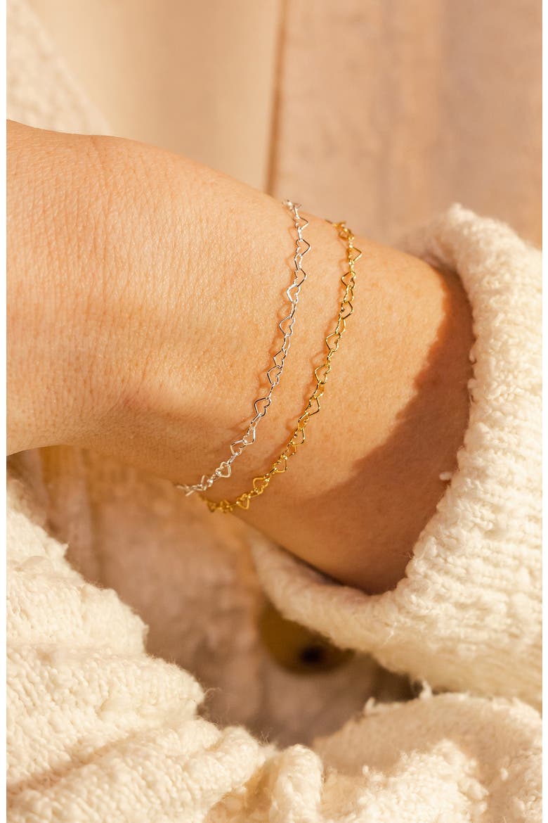 Heart Chain Bracelet, Alternate, color, GOLD