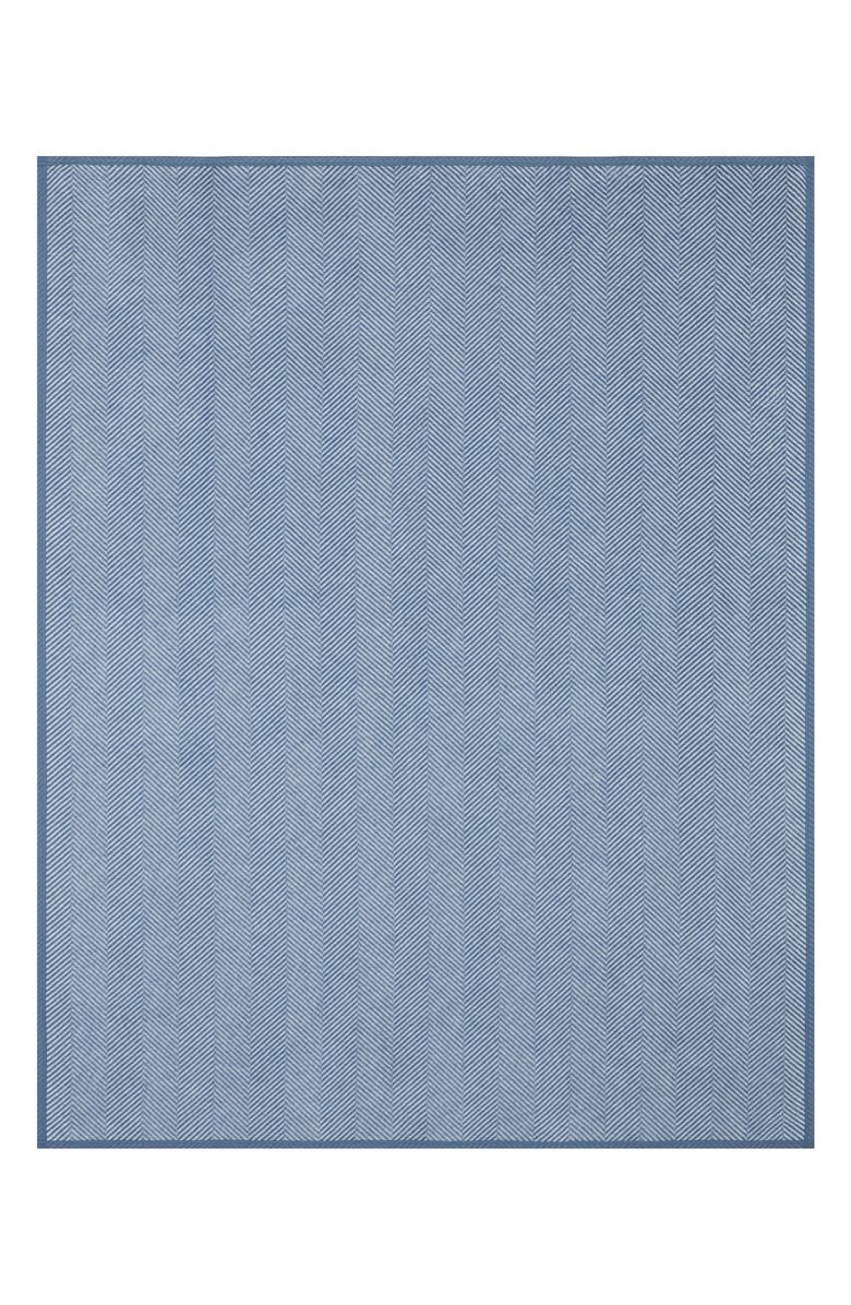 ChappyWrap Harborview Herringbone Throw Blanket, Alternate, color, Cornflower