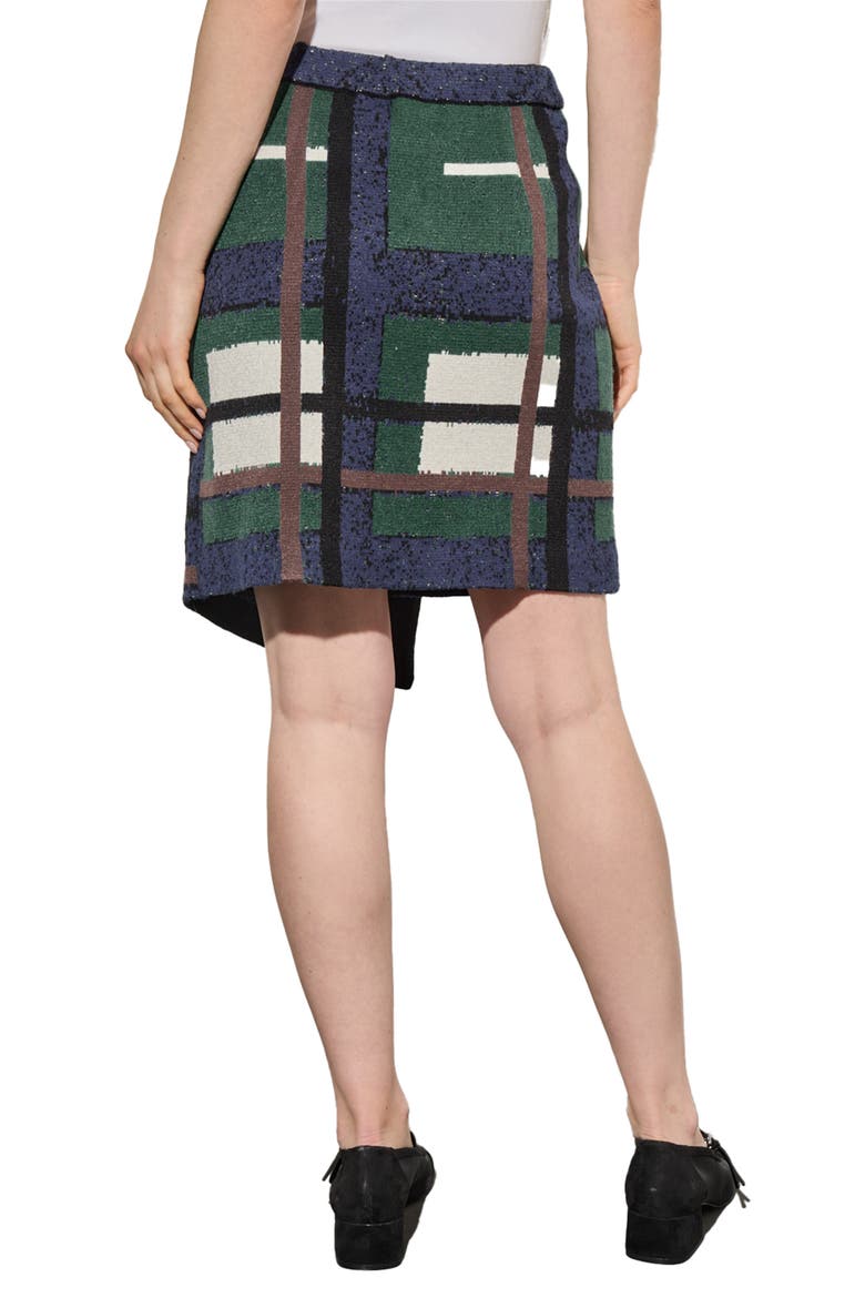 Cozy Button Front Asymmetric Hem Knit Miniskirt, Alternate, color, FOREST V/ MUL