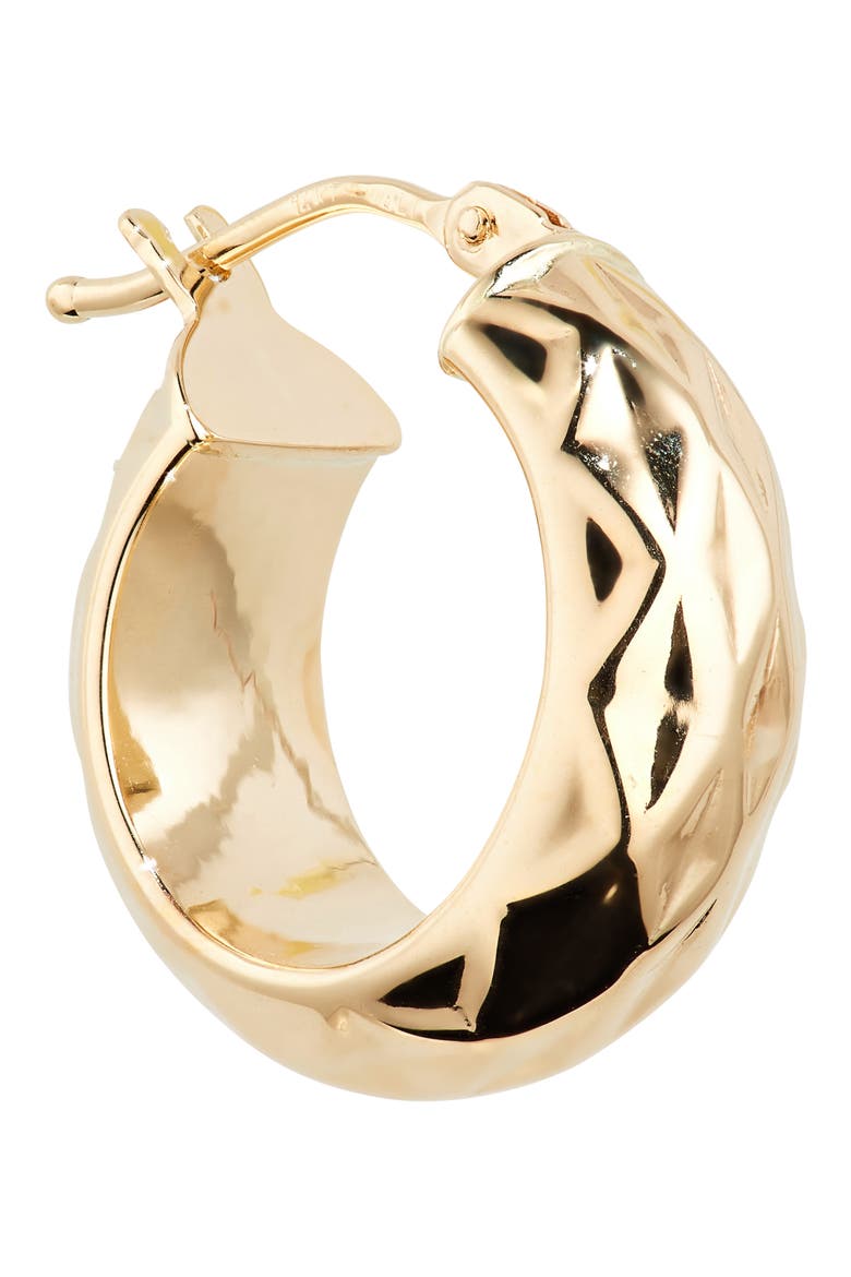 14K Gold Faceted Hoop Earrings (Nordstrom Exclusive), Alternate, color, 14K YELLOW GOLD