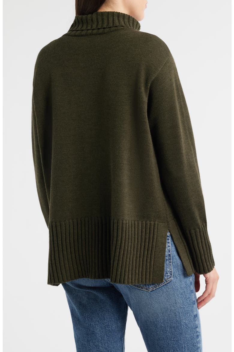 Turtleneck Merino Wool Sweater, Alternate, color, WOODLAND